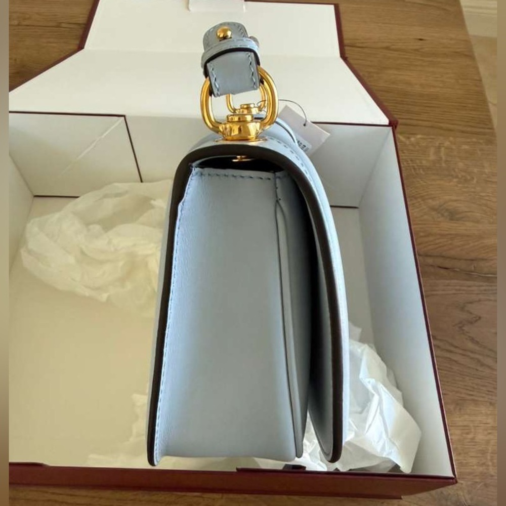 100% Authentic NEW Gucci Blondie Large Top Handle Crossbody Handbag Light Blue - Picture 9 of 13